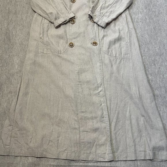 Free People Sweet Melody Trench Coat Size XS Natural Beige Linen Blend Duster - Picture 4 of 12